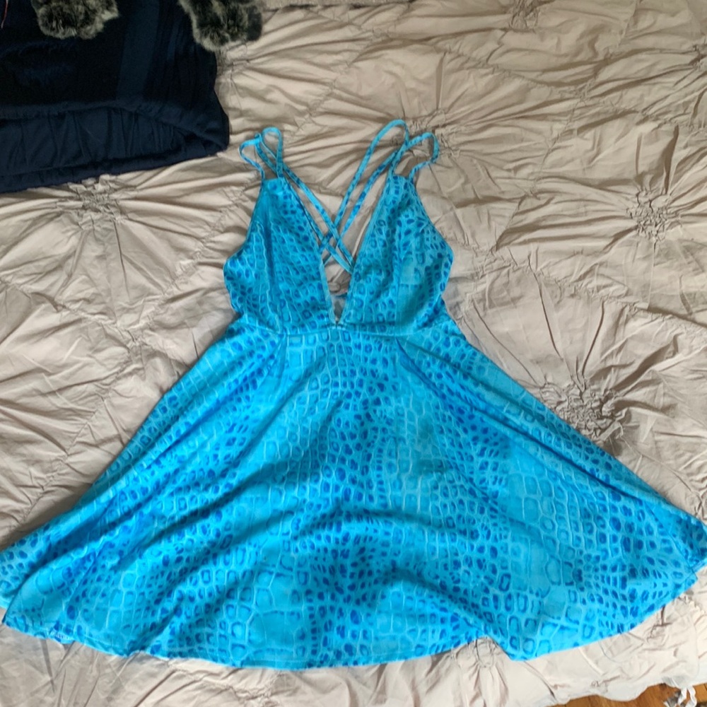 Blue mini dress